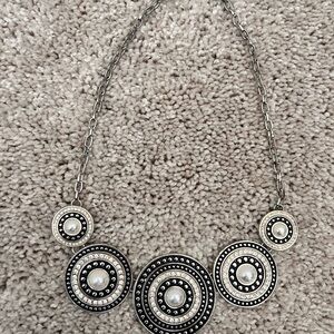 Elegant Silver and Black Necklace